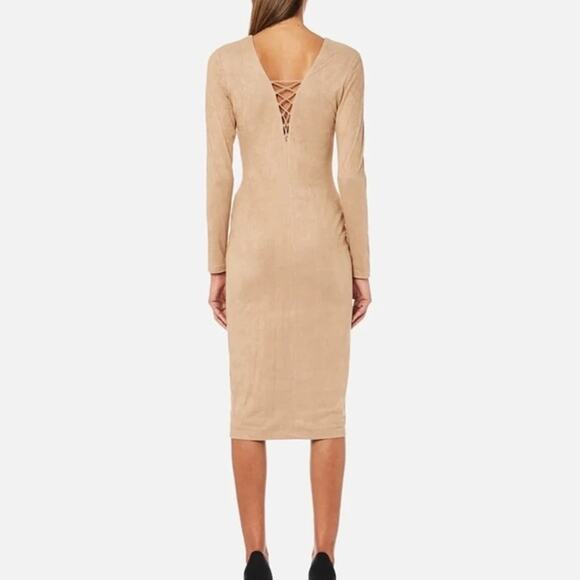 T by ALEXANDER WANG Suede Midi Bodycon Dress - Picture 3 of 10